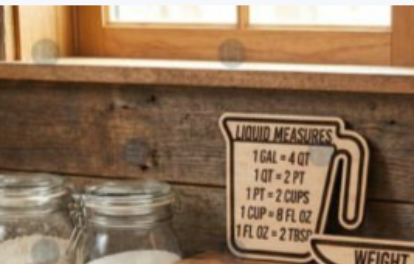 Rustic Kitchen Measurement Conversion Sign