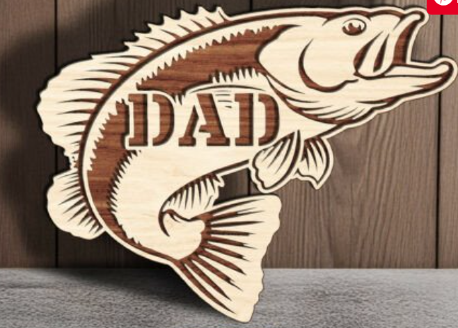 Fishing Scene Wooden Art
